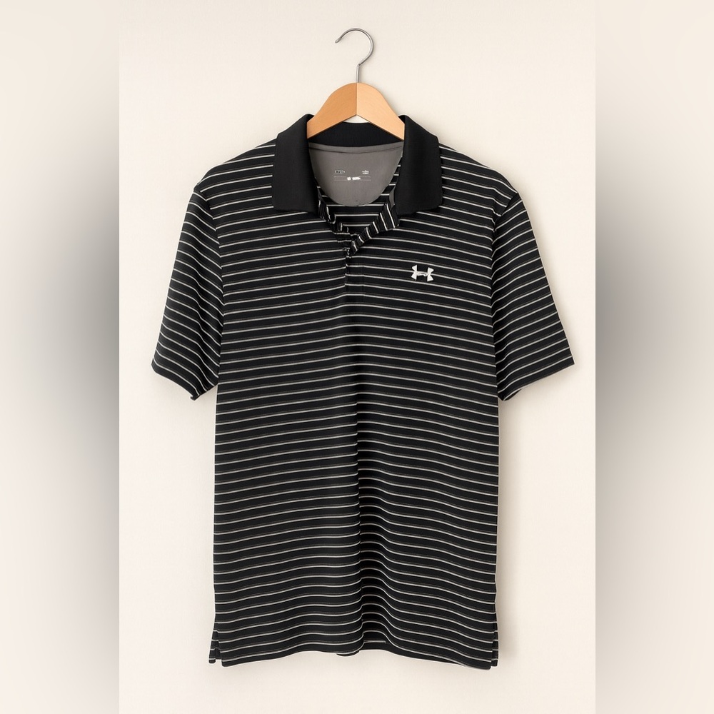 Under Armour Black and White Polo Shirt